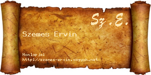 Szemes Ervin névjegykártya