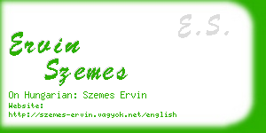 ervin szemes business card